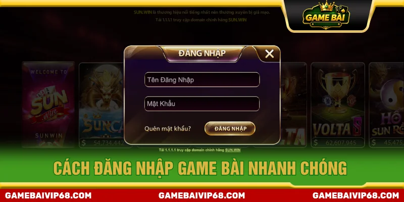 Hướng dẫn cách đăng nhập GAME BÀI nhanh, đơn giản